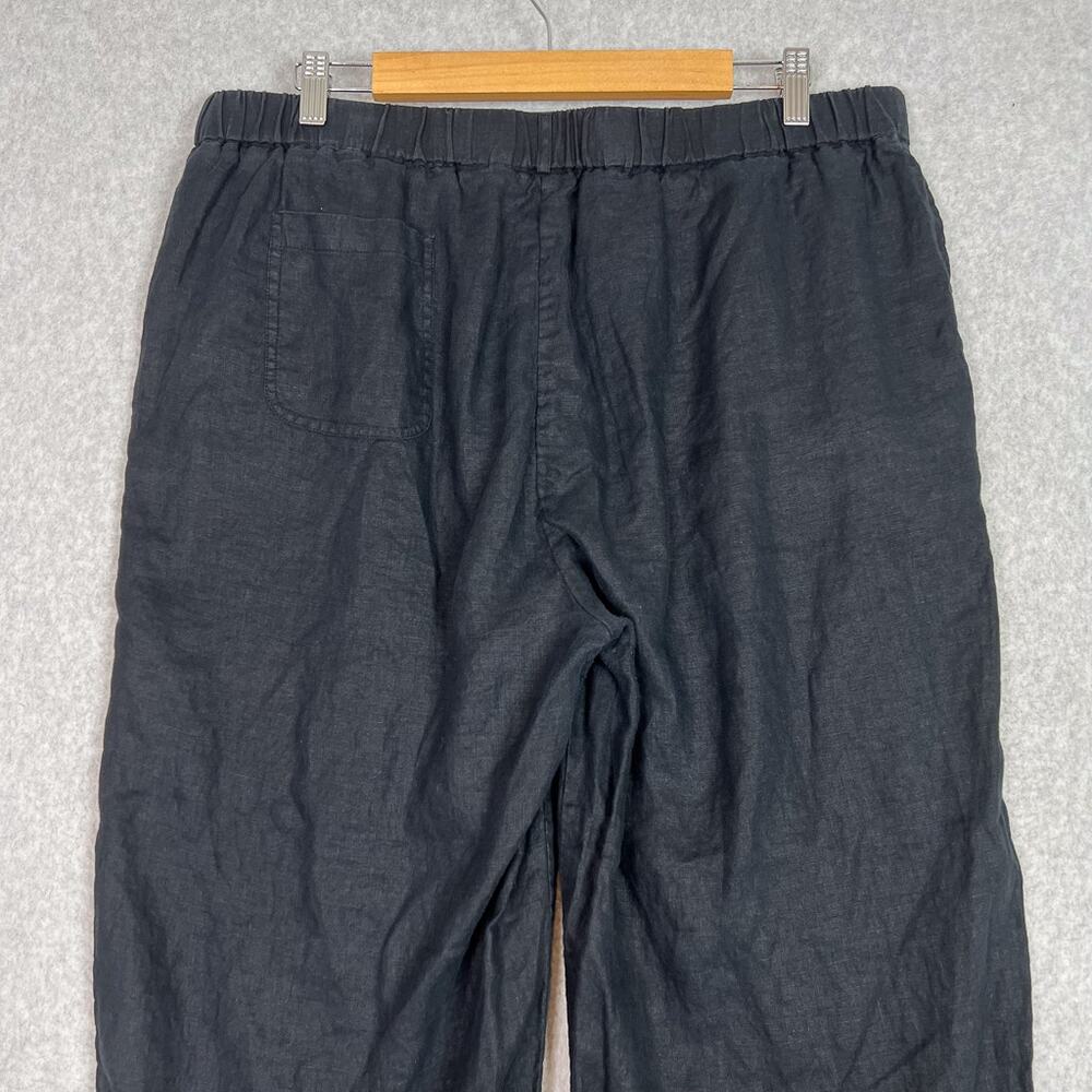 Quince Black 100% European Linen Cropped High Waisted Pants Size XL - Picture 6 of 14